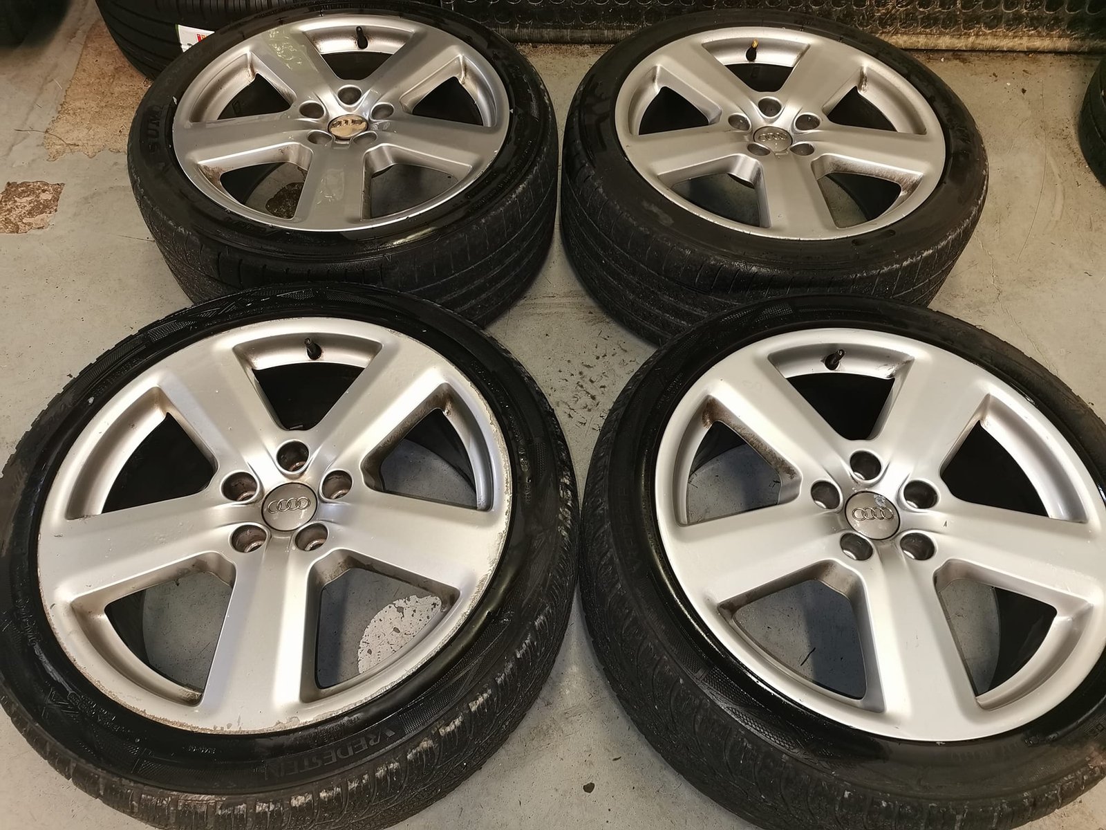 1-60.jpg 18" Genuine Audi Ronal S Line Alloy Wheels / Tyres - Image 1