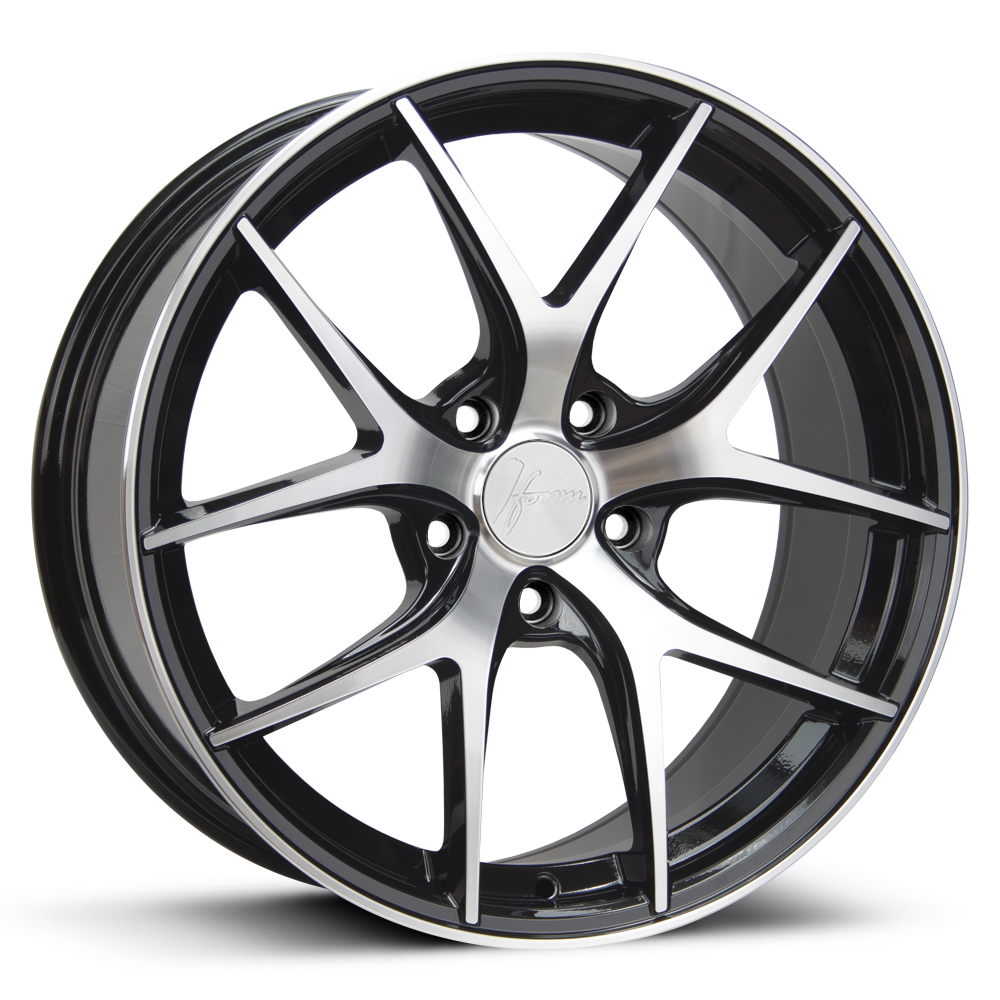 1form_edition9_edt9_bkgpo.png 1Form Edition 9 19x8.5 ET25-45 5H BLANK Gloss Black with Polished Face - Image 1