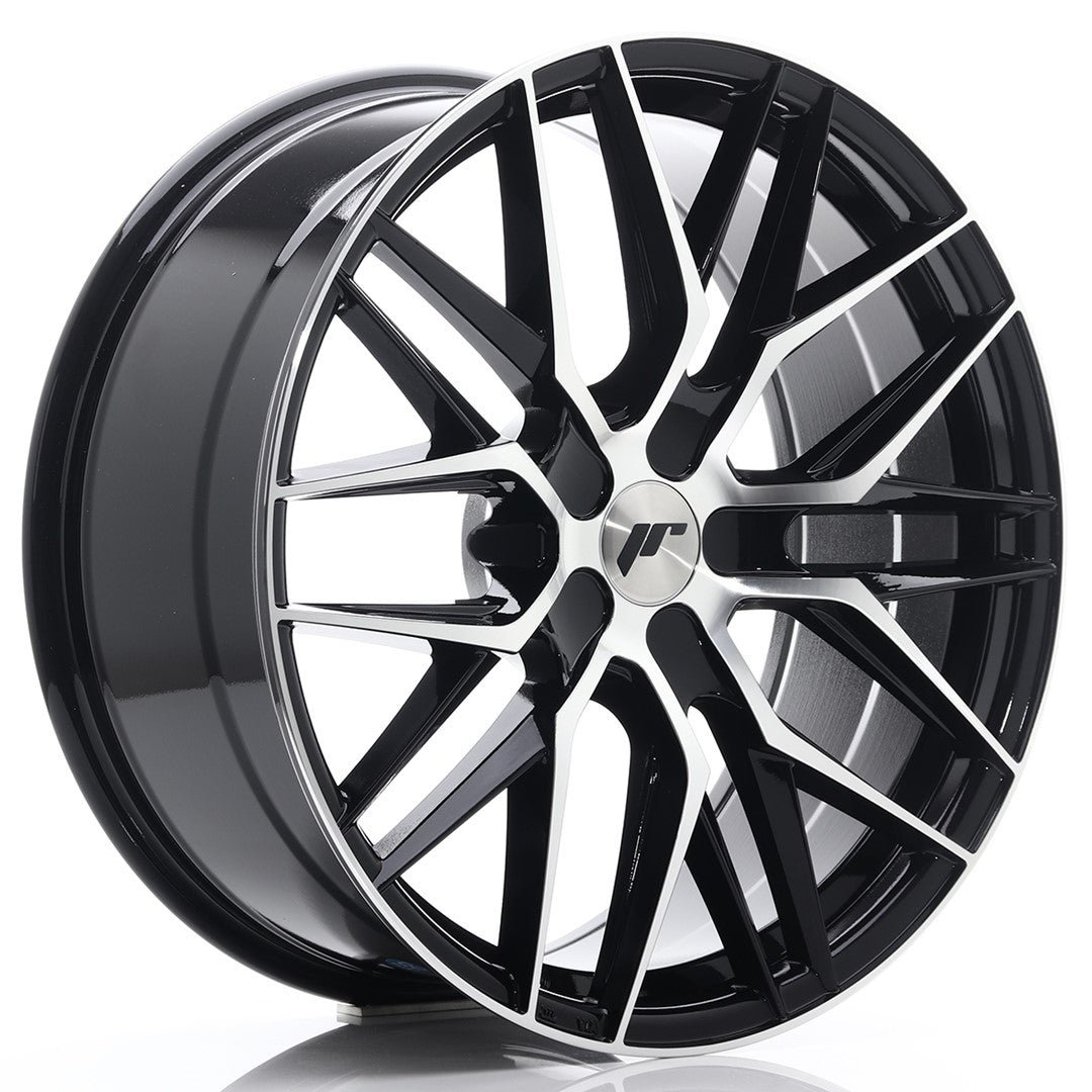 38274_0_23136.jpg JR Wheels JR28 20x8.5 ET40 5H BLANK Gloss Black Machined Face - Image 1