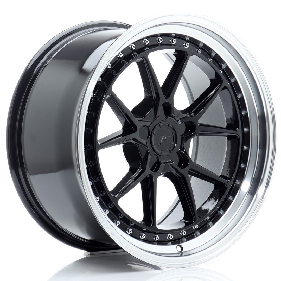 42521_0_31877.jpg JR Wheels JR39 18x9,5 ET15-35 5H BLANK Glossy Black w/Machined Lip - Image 1