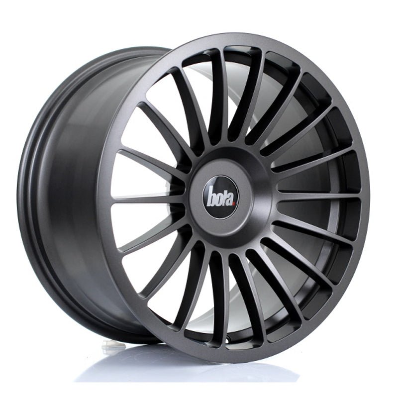 BOLA_B14_MATT_GUNMETAL_1895_ANGLE_c279152b-6c55-4e7a-9f1d-b83189047069.jpg BOLA B14 18x9.5 ET30-45 5x130 MATT GUNMETAL - Image 1
