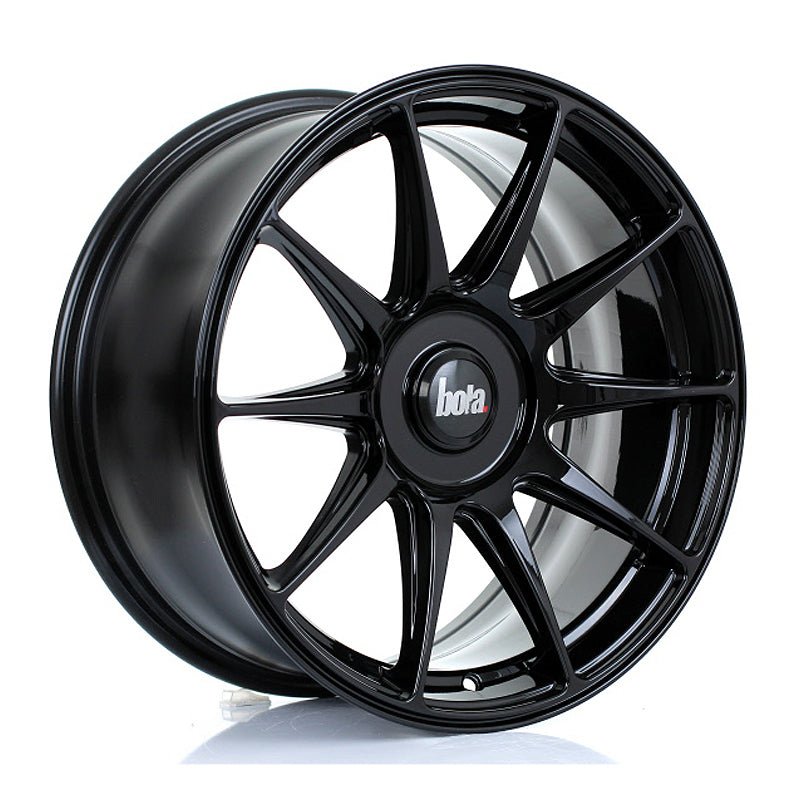 BOLA_B15_GLOSS_BLACK_1780_ANGLE_72716428-8dd2-4b27-8f47-00c6851e002f.jpg BOLA B15 17x8 ET35-45 4x100 GLOSS BLACK - Image 1