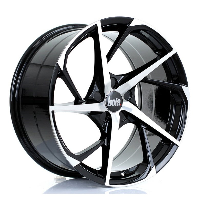 BOLA_B18_BLACK_POLISHED_FACE_1995_ANGLE_132079b6-a64a-4f8b-a61e-0f1b572357db.jpg BOLA B18 19x9.5 ET25-45 5x114 BLACK POLISHED FACE - Image 1