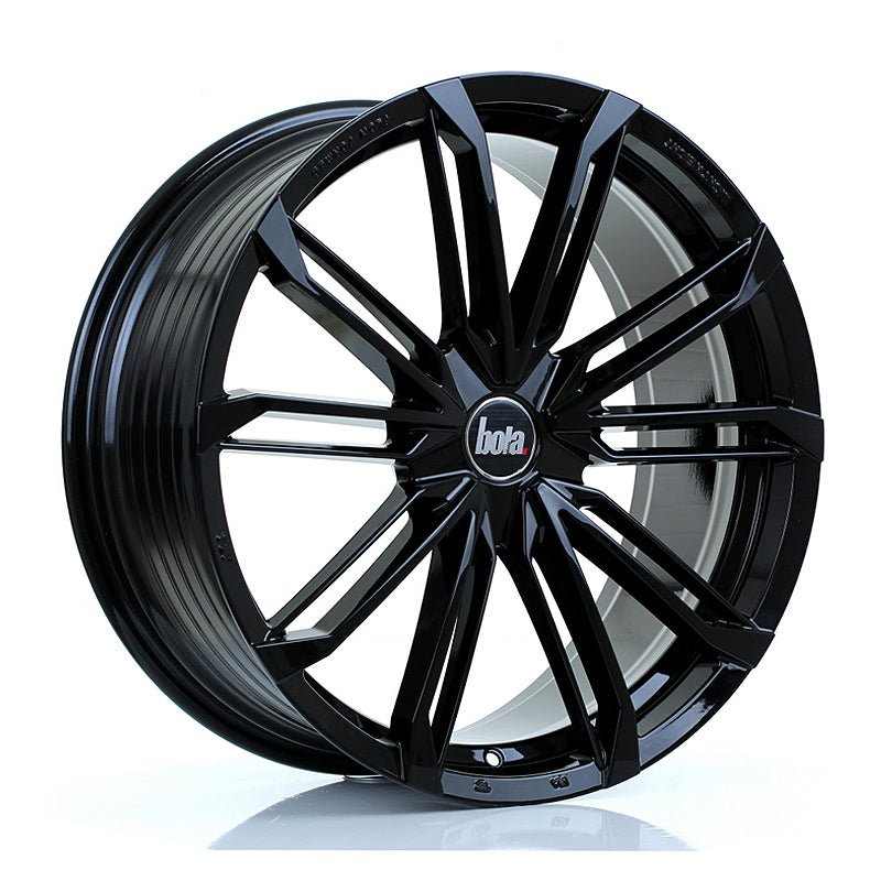 BOLA_B23_GLOSS_BLACK_2085_ANGLE_551611ce-19a4-427a-8914-af6e2b6fad2b.jpg BOLA VANSPORT B23 20x8.5 ET38-45 5x112 GLOSS BLACK - Image 1