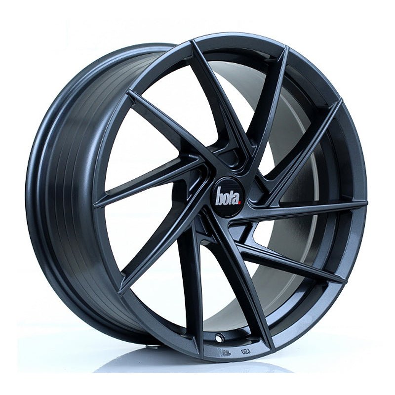 BOLA_B26_GLOSS_GUNMETAL_1880_ANGLE_1cf83e57-e385-4c4f-84ac-583373c7e182.jpg BOLA B26 18x8 ET40-45 5x115 GLOSS GUNMETAL - Image 1