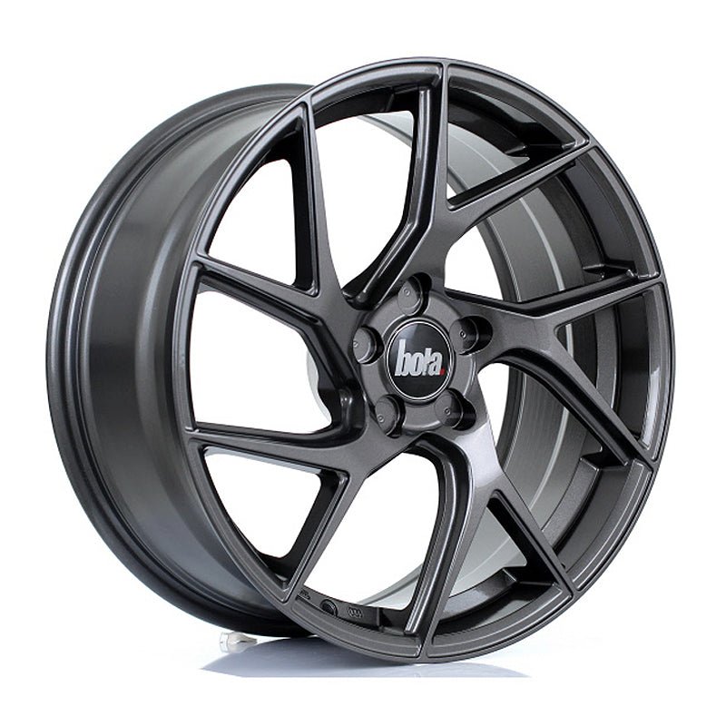 BOLA_FLA_GLOSS_GUNMETAL_1985_ANGLE_22aeee91-9309-45c1-96ee-c2a545638739.jpg BOLA FLA 19x8.5 ET20-58 5x110 GLOSS GUNMETAL - Image 1