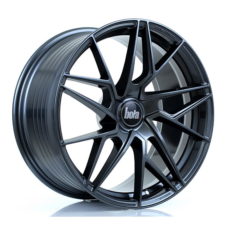 BOLA_FLR_GLOSS_GUNMETAL_1995_ANGLE_f58e3f5a-6367-4d2c-a7b4-b4c3c709de55.jpg BOLA FLR 19x9.5 ET25-45 5x120 GLOSS GUNMETAL - Image 1