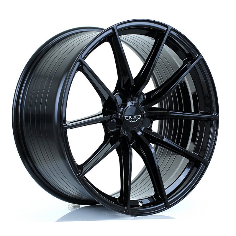 JUDD_MODEL_THREE_GLOSS_BLACK_2010_ANGLE_5b8fd288-01fe-4484-822f-2e1ec0a9684c.jpg JUDD MODEL THREE 20x10 ET42-45 5x100 GLOSS BLACK - Image 1