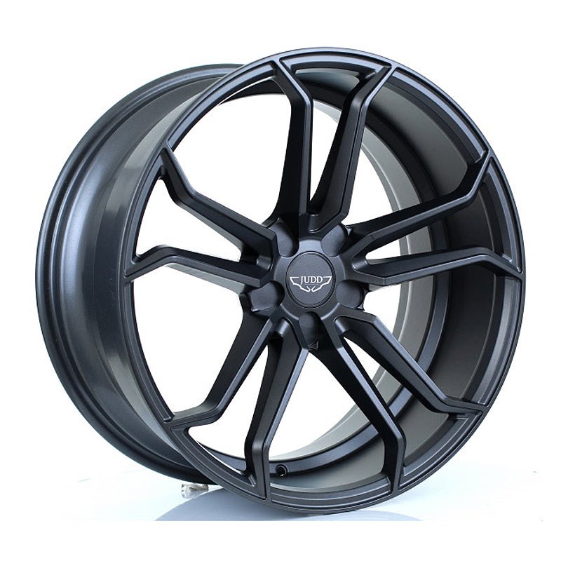 JUDD_T502_MATT_GUNMETAL_2095_ANGLE_afdfa5e8-9d73-4591-a1bc-7d37fe7d3e60.jpg JUDD T502 20x9.5 ET20-40 5x108 SATIN GUNMETAL - Image 1