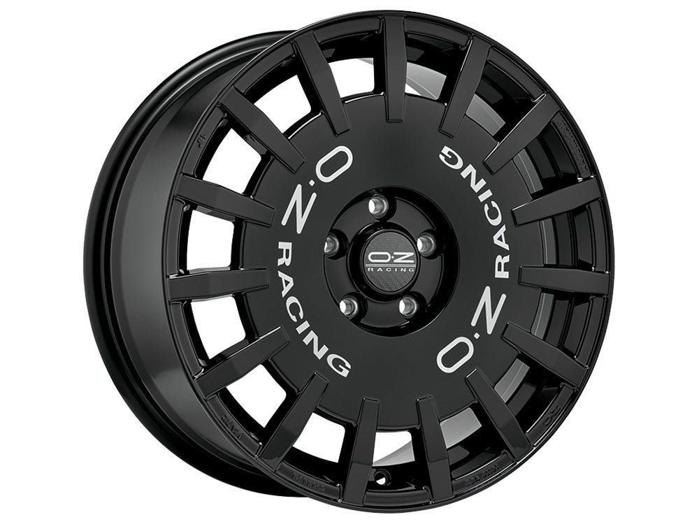 Rally_Racing_18_GlossBlack_SilverLettering_02_e8c33868-8281-4369-b667-968374561b54.jpg OZ Racing RALLY RACING 17x7 ET45 5x114.3 GLOSS BLACK - Image 1