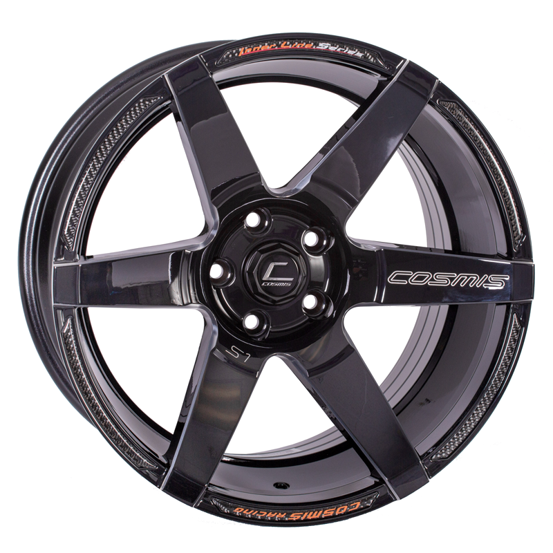 S1-18105-5-5x114.3-Bedit1.png Cosmis S1 18x10.5 ET5 5x114.3 Black w/Milled Spokes - Image 1