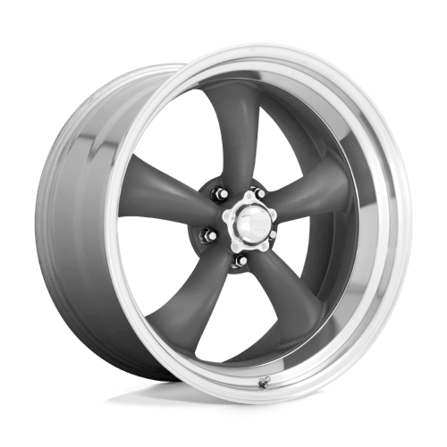 VN215-22x11-ET18-MAG-GREY-W-MACHINED-LIP-A1-png_ce04dfaf-46f9-49f0-8e56-17290dd0a5f7.png American Racing CLASSIC TORQ THRUST II 15x8 ET-18 5x114.3 MAG GRAY W/ MACHINED LIP - Image 1