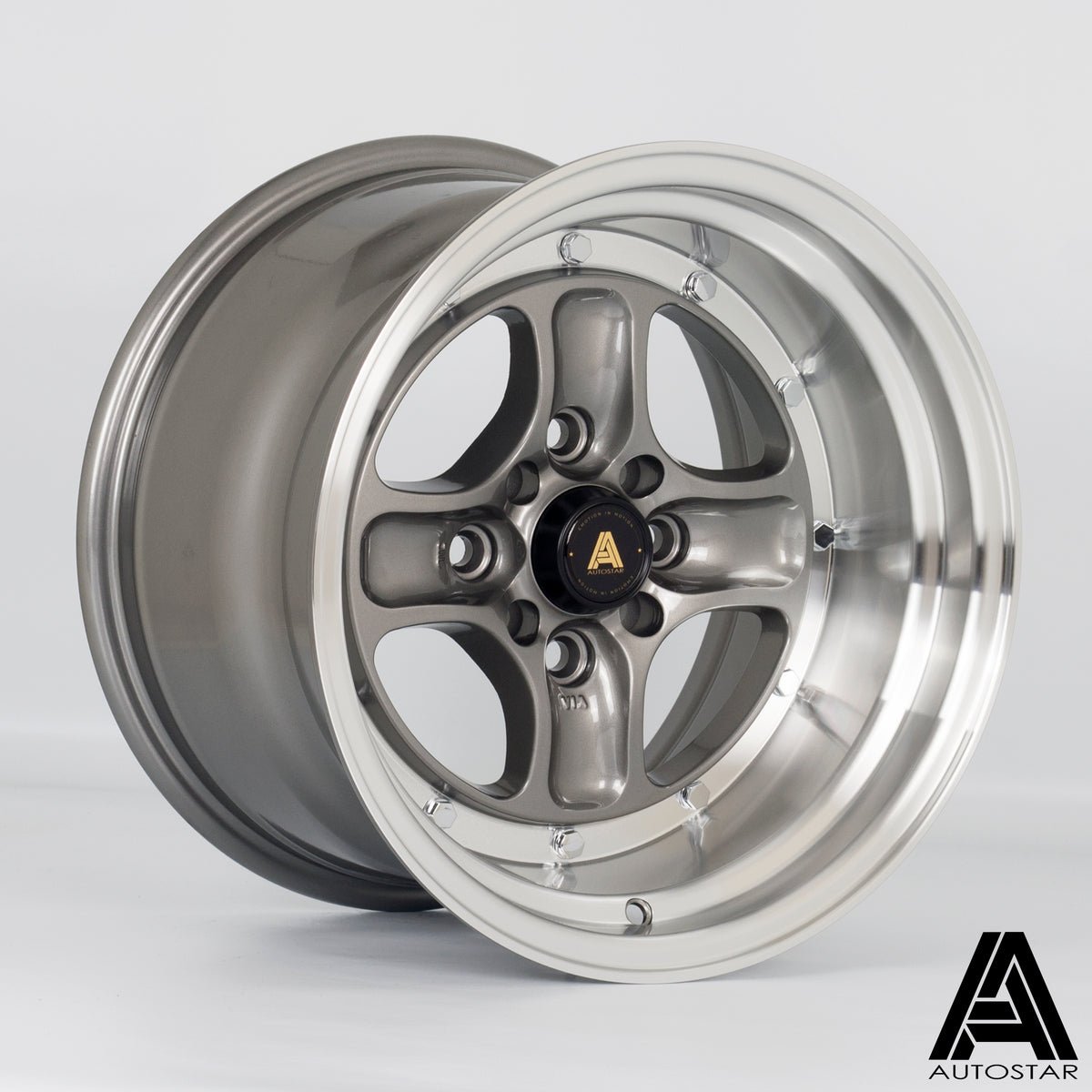 classic159rlgunmetal_21fa44da-2736-4524-918e-f5827ff1a58c.jpg Autostar Classic 15x9 ET0 4x100, 4x114 RLGunmetal - Image 1