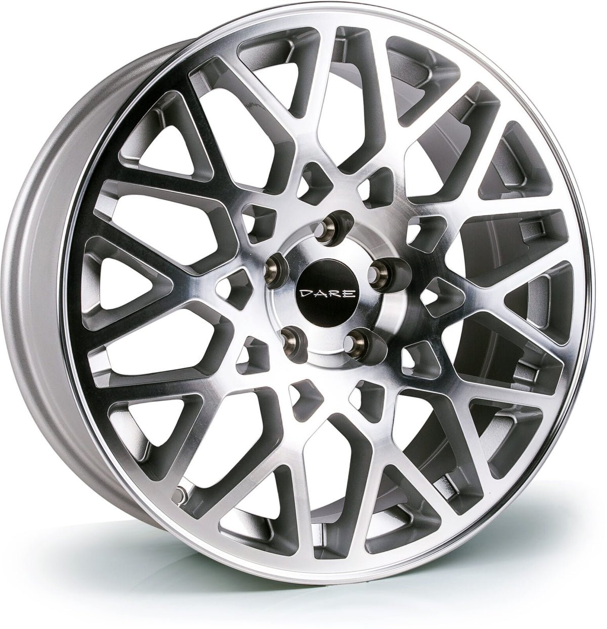 dare-lg2-silver-polished-face_a6d90100-e0a5-475c-91a5-9308a014a842.jpg Dare LG2 18x8 5x100 ET35 Silver / Polished Face - Image 1