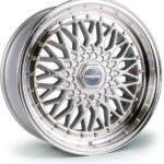 Dare DRRS 18x8 ET42 5x112/5x120 Silver Polished / Gold Rivets