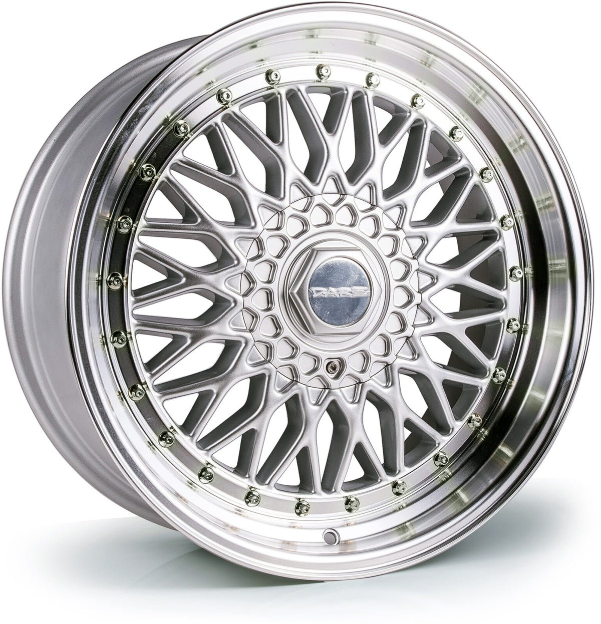 dare-rs-silver-polished-lip_82b2bc23-619b-4fc4-b21c-98dd092f7f2f.jpg Dare DRRS 17x8.5 ET35 5x100/5x120 Silver Polished / Chrome Rivets - Image 1