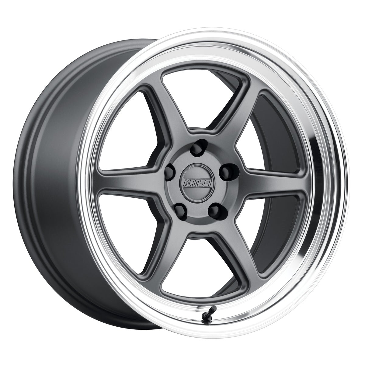 kansei-k14g-189012_12-wheel-5lug-gunmetal-18x9-5_6721f52b-4c63-49f9-89b8-1432e1f3320d.jpg KANSEI Roku 18x9.5 ET22 5x120 Matte Grey w/Machined Lip - Image 1