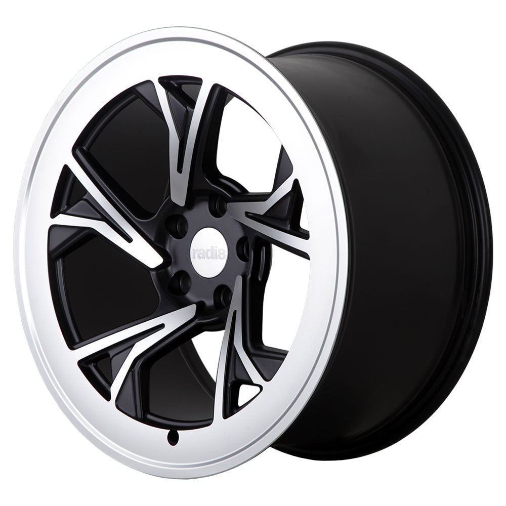 r8c5-black-machined-2_d01f144a-a3db-42a7-ad6d-69f350ec80b0.jpg Radi8 r8c5 18x8.5 ET40 5x112 Gloss Black Machined Face - Image 1