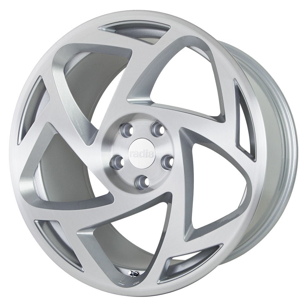 r8s5-silver-2_a1223b75-21bc-42c0-8b91-9d9b6ff2a3f0.jpg Radi8 r8s5 19x8.5 ET42 5x112 Matt Silver Machined Face - Image 1