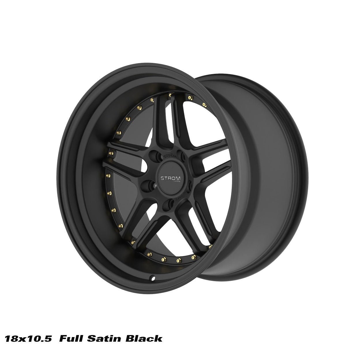 0f1b1ef3-0064-45a7-9682-bdcec6f40569.jpg STROM DS-05 18x10.5 ET10 5x114.3 Full Satin Black - Image 1