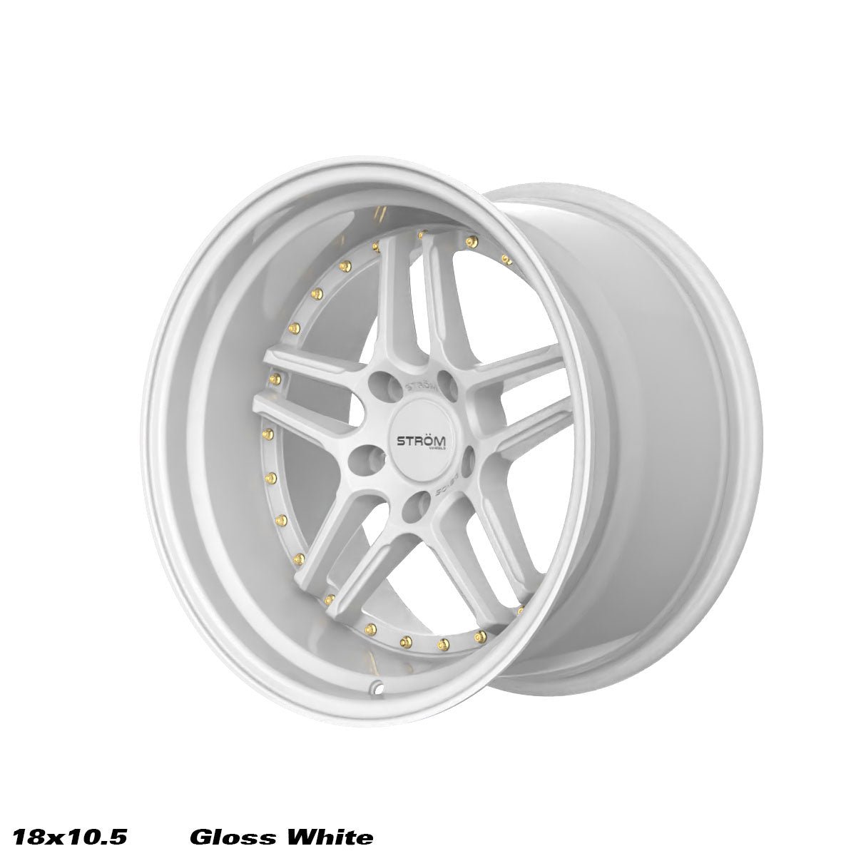 18105-gloss-white-1.jpg STROM DS-05 18x10.5 ET10 5x114.3 Gloss White - Image 1