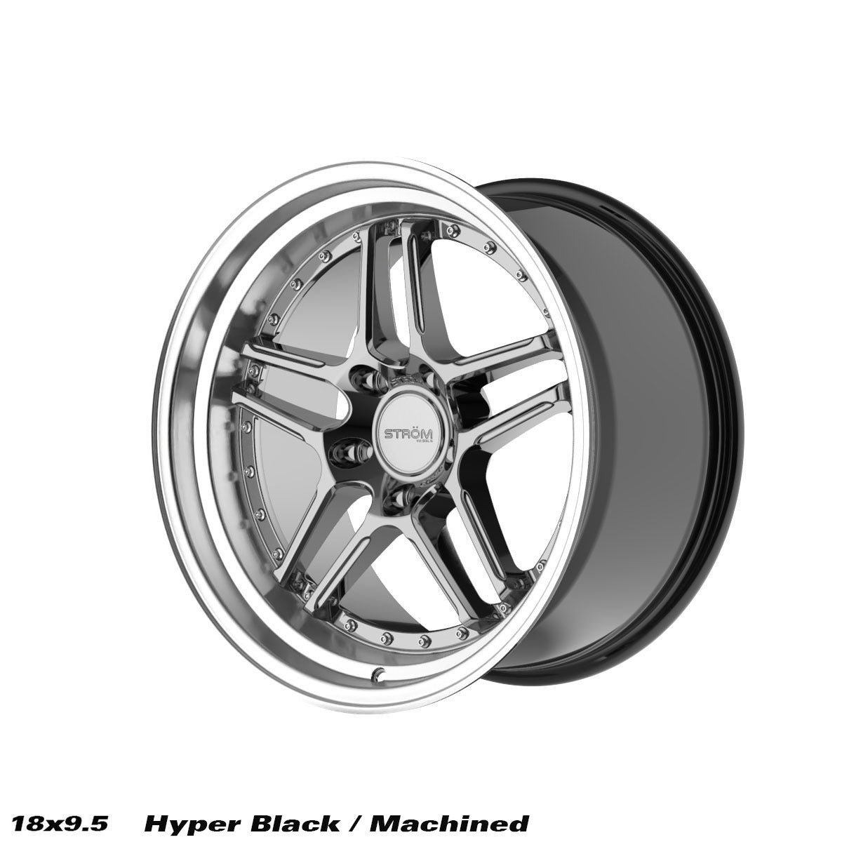 61e35037-1b56-420a-bd67-c48b9fb3d8c2.jpg STROM DS-05 18x9.5 ET15 5x114.3 Hyper Black / Pol - Image 1
