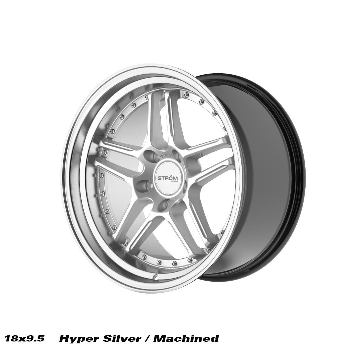 c2e3d801-e12e-4a86-bde8-a82a666d6d1d.jpg STROM DS-05 18x9.5 ET15 5x114.3 Hyper Silver / Pol - Image 1