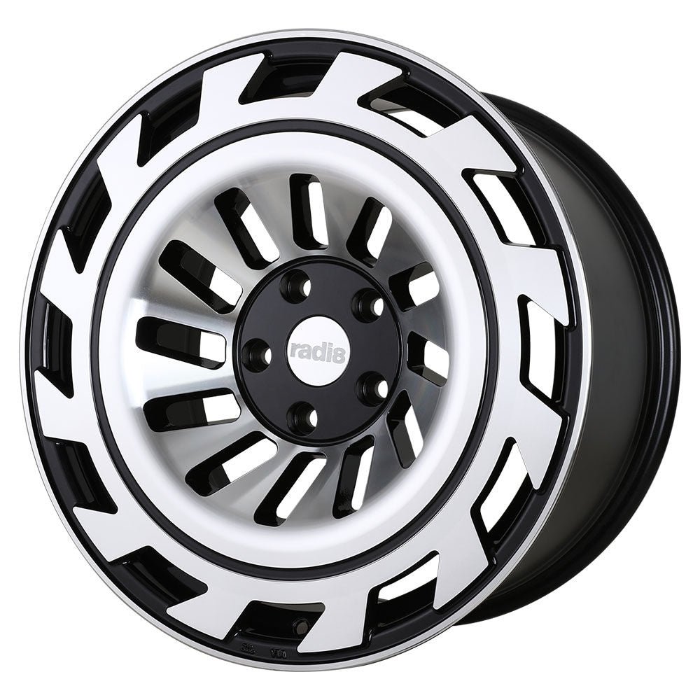 r8t12-black-machined-1_52d10118-b537-45c0-baf1-4e9db8fc7d27.jpg Radi8 r8t12 18x9.5 ET42 5x112 Gloss Black Machined Face - Image 1