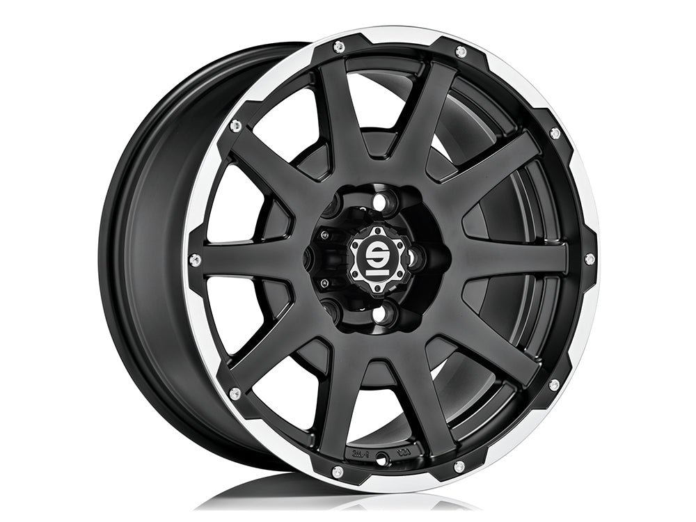 threesixty_03_8d9b4a54-ded5-420c-908e-99c7b674f607.jpg Sparco DAKAR 17x7.5 ET25 5x127 MATT BLACK LIP POLISHED+RIVETS - Image 1