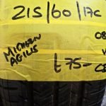 215 / 60 / 17C  MICHELIN AGILIS COMMERCIAL TYRE  -  AS NEW