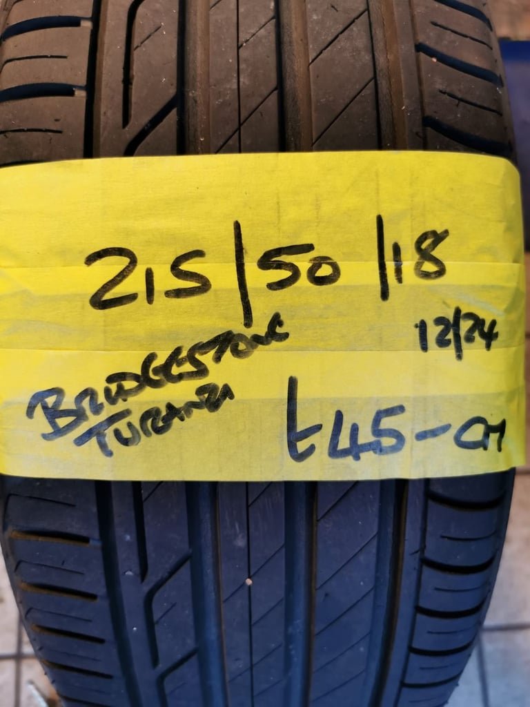 215 / 50 / 18 BRIDGESTONE TURANZA TYRE - FITTING AVAILABLE