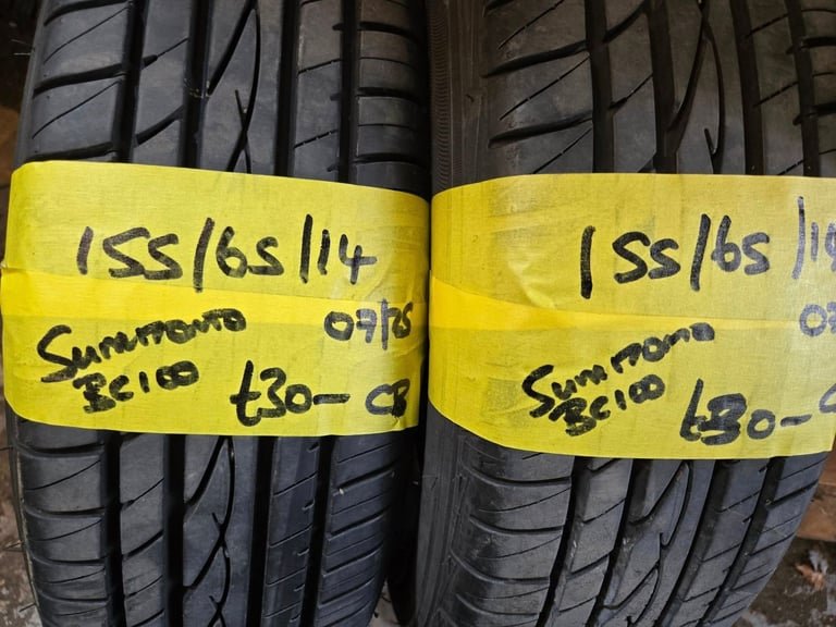 155 / 65 / 14 SUMITOMO BC 100 TYRES - TWO AVAILABLE