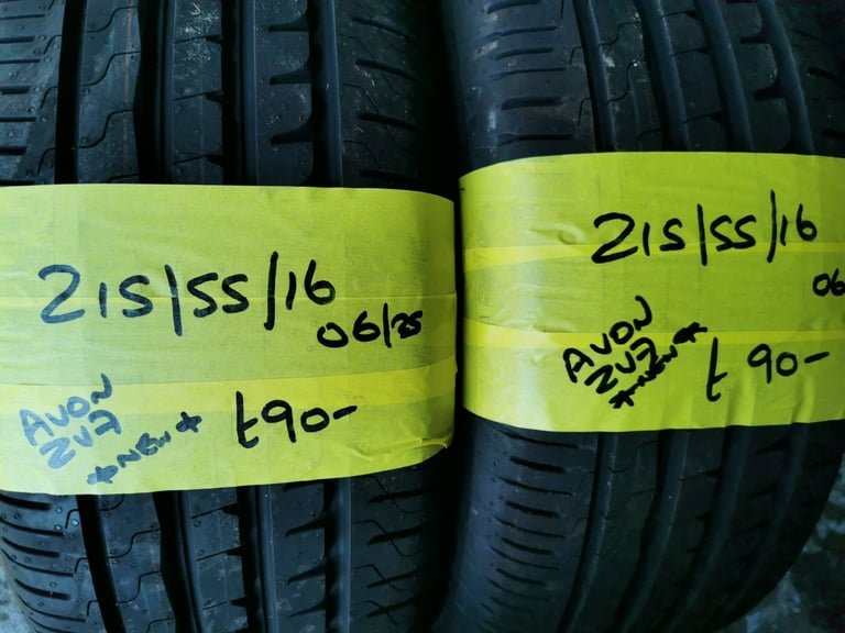 215 / 55 / 16 NEW AVON ZV7 TYRES - TWO AVAILABLE