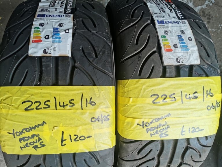 225 / 45 / 16 NEW YOKOHAMA ADVAN NEOVA RS TYRES - TWO AVAILABLE