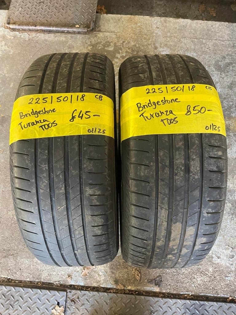 225 / 50 / 18 BRIDGESTONE TURANZA T005 TYRES - TWO AVAILABLE