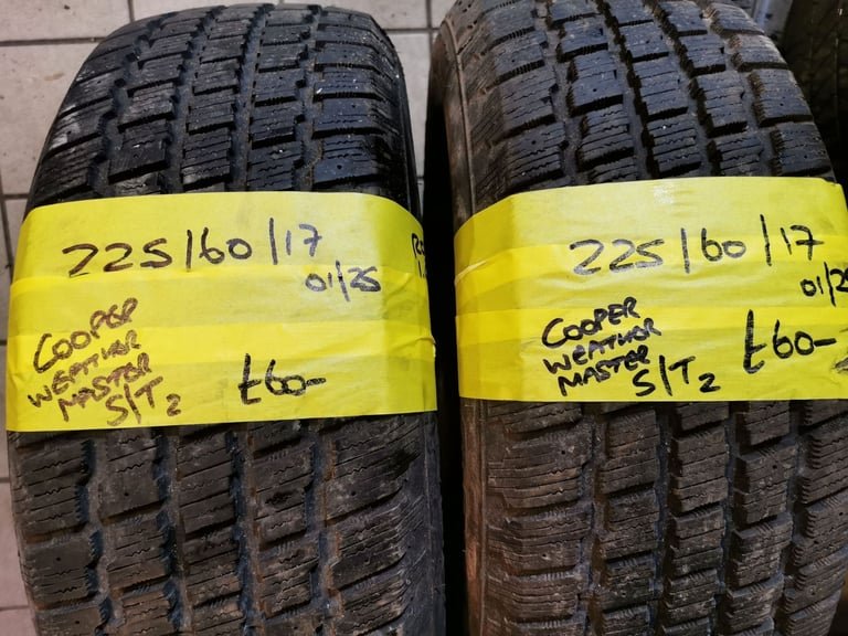 225 / 60 / 17 COOPER WEATHER MASTER S / T 2 TYRES - TWO AVAILABLE