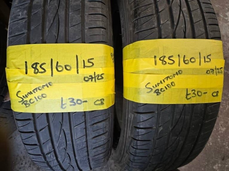 185 / 60 / 15 SUMITOMO BC100 TYRES - TWO AVAILABLE
