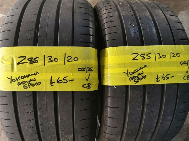 285 / 30 /20 YOKOHAMA ADVAN SPORT TYRES - TWO AVAILABLE